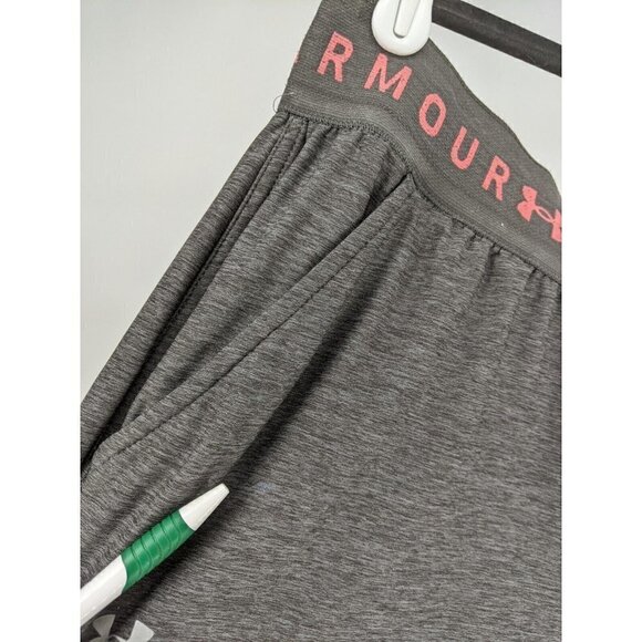 Under Armour UA Active Wear Cropped Pants Womens Large Gray Lightweight Stretch - Picture 6 of 7
